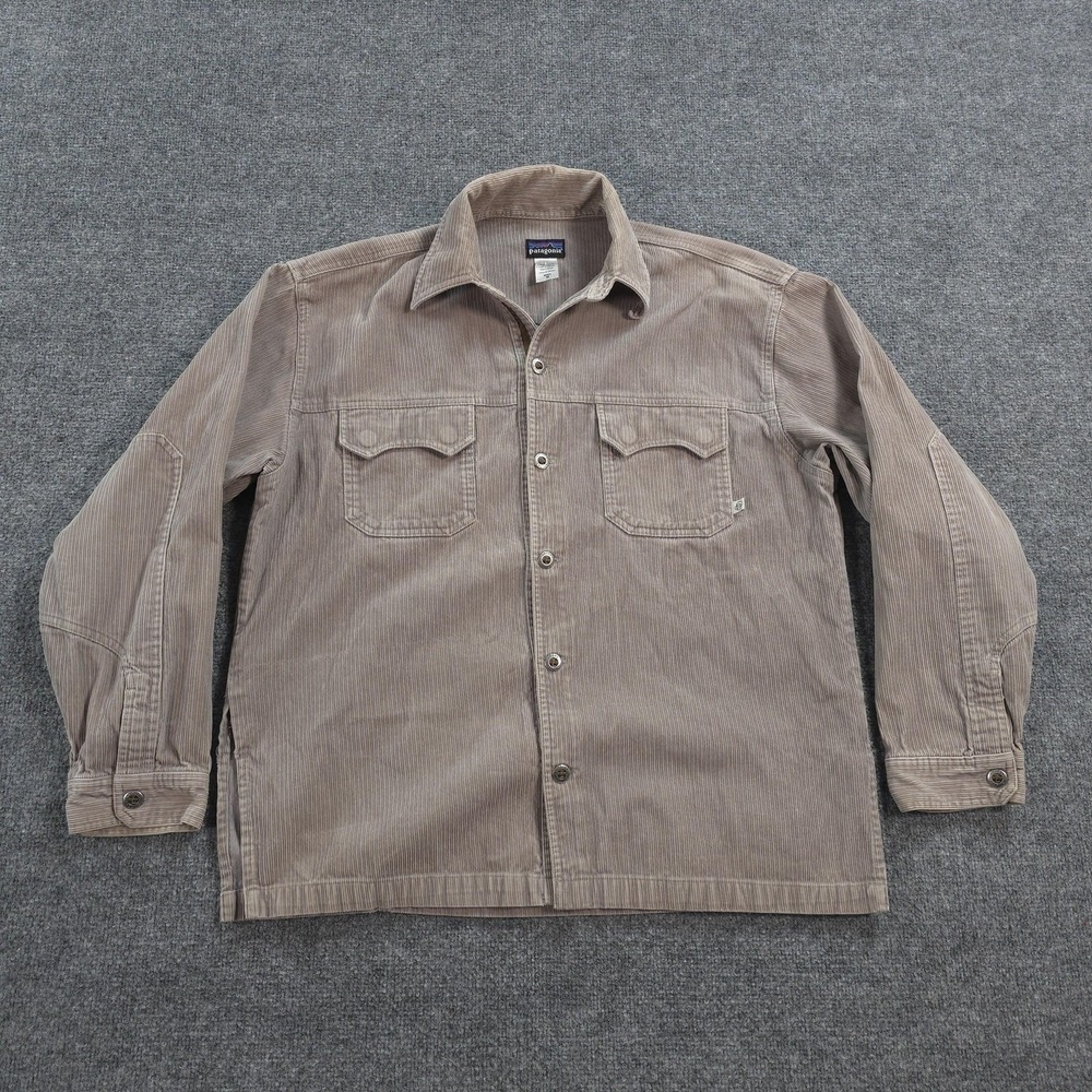 Vintage Patagonia Jacket Mens M Beige Rhythm Organic Corduroy Shirt Shacket Y2K